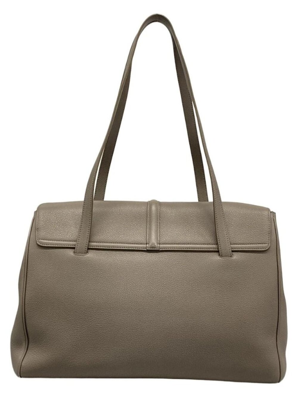CELINE Large 16 Soft Bag Gray Beige Supple Grained Calfskin Shoulder Bag - Picture 3 of 15